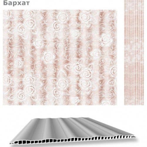 Стеновая панель ПВХ Кронапласт Unique Бархат фигурная 2700х250 мм