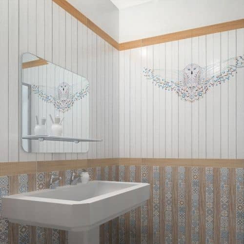 Стеновая панель ПВХ Кронапласт Unique Филин фон фигурная 2700х250 мм