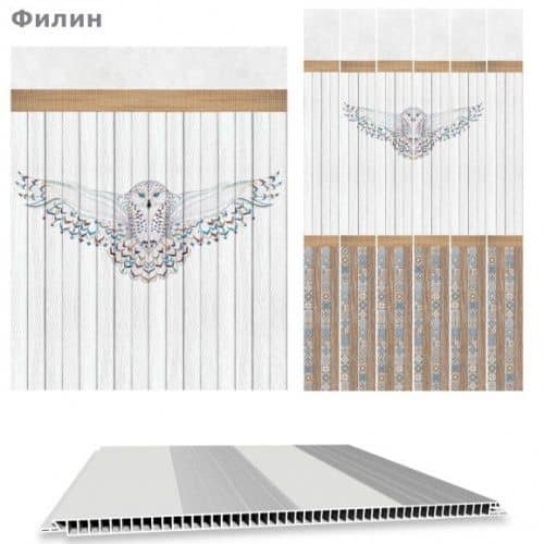 Стеновая панель ПВХ Кронапласт Unique Филин фон фигурная 2700х250 мм