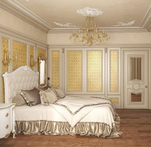 Жесткие обои МДФ Требити Баско Вензель золотой 2800х1030 мм