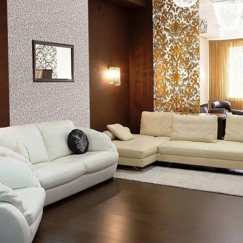 Панель МДФ Deco Лоза белый и медь 107 декоративная 2800х1000 мм