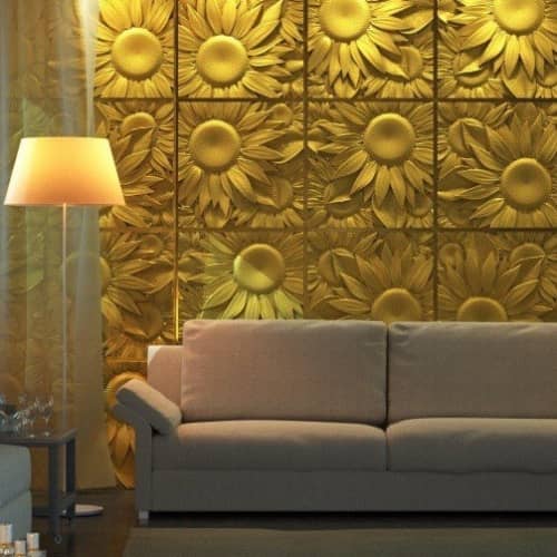 3D панель из гипса Artpole Sunflower дизайнерская 500х500 мм