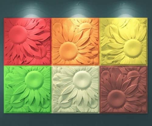 3D панель из гипса Artpole Sunflower дизайнерская 500х500 мм