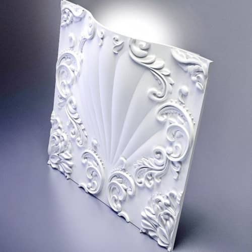 3D панель из гипса Artpole Valencia LED White дизайнерская 3 модуля 600х600 мм