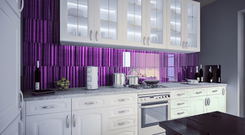 3D панель Artpole Barcode лиловый дизайнерская из стекла 600х600 мм