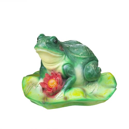 Купить Фигура садовая Лягушка с цветком 16 см по низкой цене