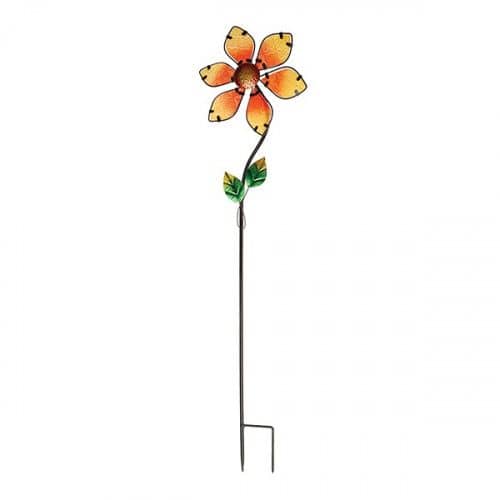 Купить Штекер-флюгер Gardman Glass Flower садовый оранжевый по низкой цене
