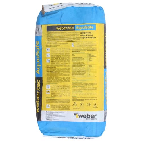 Купить Гидроизоляция Weber Vetonit AquaSafe цементная, обмазочная, 20 кг по низкой цене