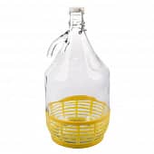 Купить Бутыль стеклянный для вина Дама в пластиковой корзине c крышкой 5 л по низкой цене