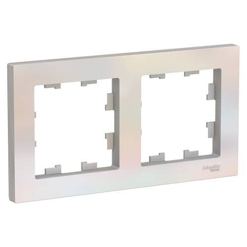 Купить Рамка Schneider Electric Атлас Дизайн 2 поста жемчуг по низкой цене