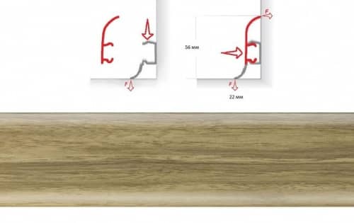 Деревянный, металлический, пластиковый напольный плинтус.