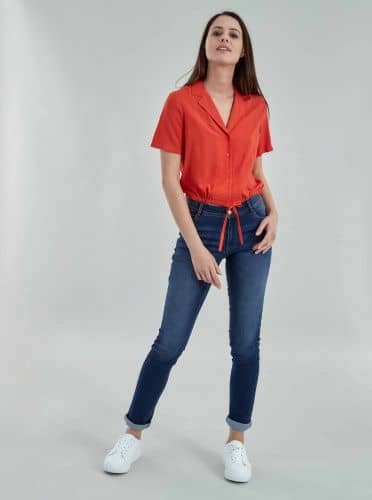 Купить Рубашка Piazza Italia с коротким рукавом, коралловая по низкой цене