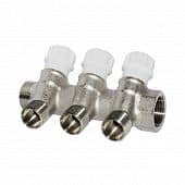 Купить Коллектор резьбовой с регулировочными вентилями, 3/4"x3 отвода x1/2" НР по низкой цене