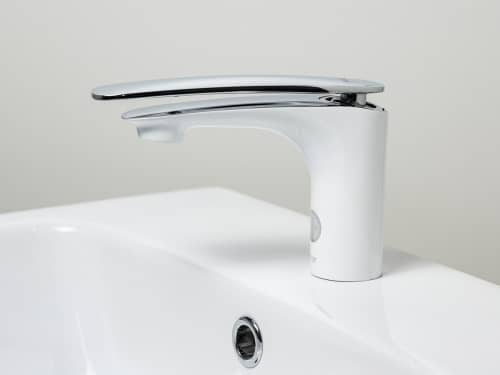 Купить Смеситель Raiber Dunis R1201 для раковины, однорычажный, хром белый по низкой цене