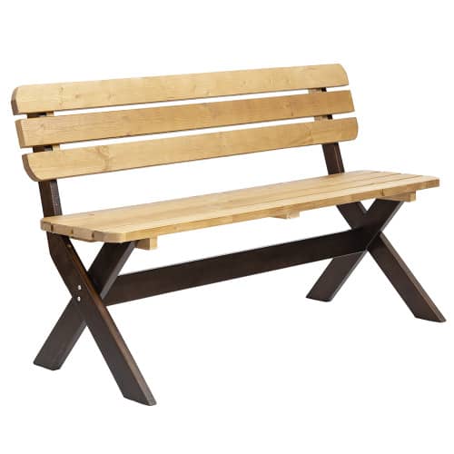 Купить Скамья деревянная Эстер 148x35 см венге-светлый орех по низкой цене