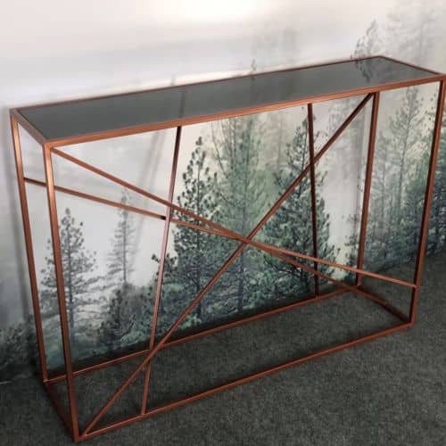 Купить Консоль Intelligent Design Wilson line copper черное стекло по низкой цене