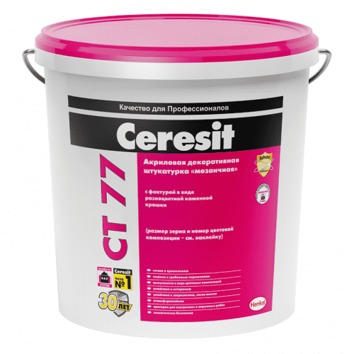 Купить Штукатурка Ceresit CT 77 Мозаичная база 7 акриловая декоративная 15 кг по низкой цене