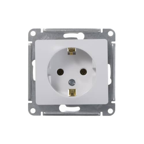 Купить Розетка Schneider Electric Глосса с заземлением без рамки белая по низкой цене