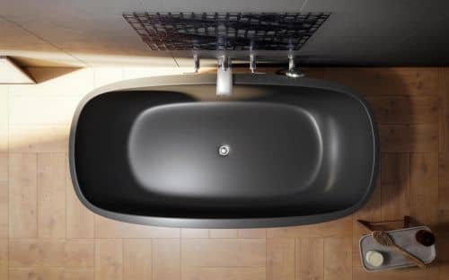 Купить Ванна Viva Lusso Coletta каменная, отдельностоящая, черная по низкой цене