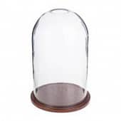 Купить Колба с отверстием на деревянной подставке, D15xH25 см по низкой цене