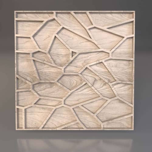 3D панель стеновая Relieffo Anthill (Лиственница) Д001ЛС деревянная 600х600х30 мм