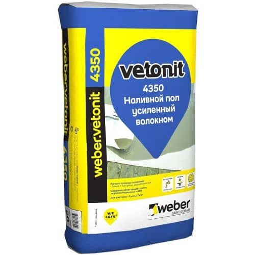 Купить Наливной пол Weber.Vetonit 4350 для звукоизоляционных полов 25 кг по низкой цене