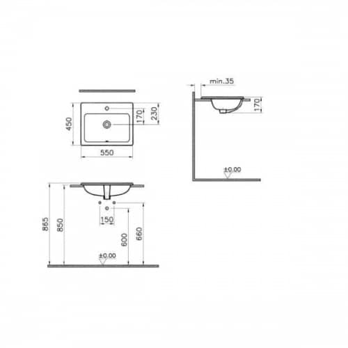 Купить Раковина VitrA S20 5465B003-0001 по низкой цене