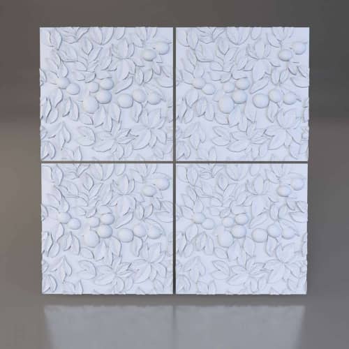 3D панель стеновая Relieffo Orange 028 из пенополиуретана 595x595x30 мм