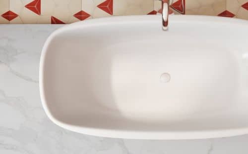 Купить Ванна Viva Lusso Coletta каменная, отдельностоящая, красно-белая по низкой цене