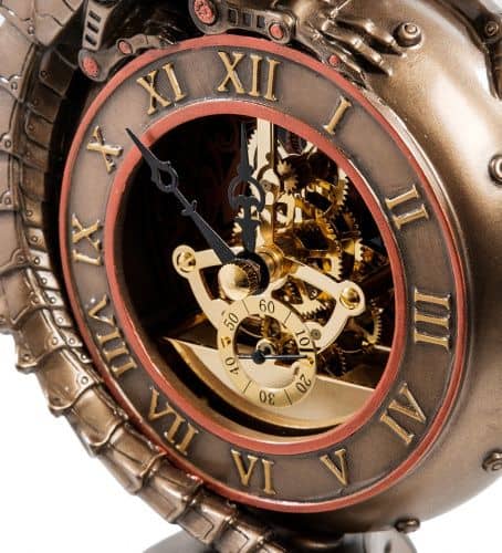 Купить Статуэтка-часы Veronese Дракон в стиле стимпанк по низкой цене