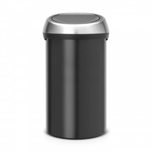 Купить Бак Brabantia Touch Bin мусорный, черный матовый, со стальной крышкой, 60 л по низкой цене
