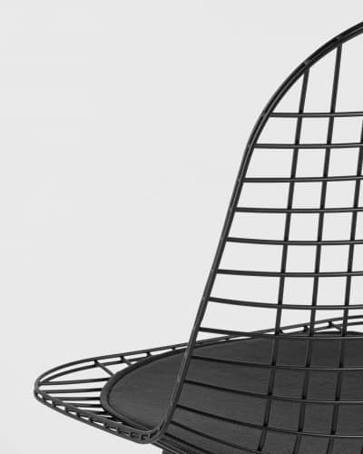 Купить Стул обеденный Eiffel черный с черной подушкой по низкой цене