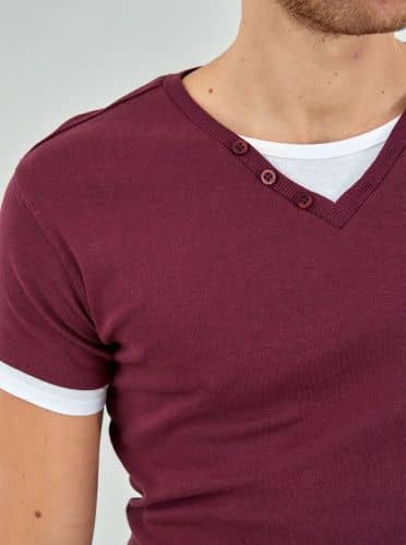 Купить Футболка Piazza Italia бордовая по низкой цене