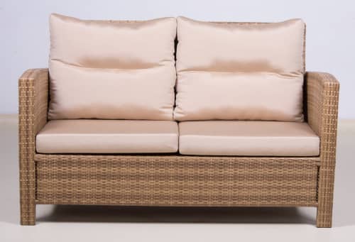 Купить Диван ТЕРРАСА Люкс ВЕНЕЦИЯ-2 2-х местный, плетеный, жгут 30296, с подушками по низкой цене