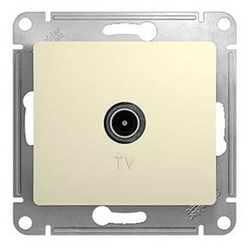 Купить ТВ-розетка проходная Schneider Electric Глосса без рамки бежевая по низкой цене