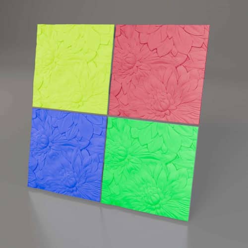 3D панель стеновая Relieffo Flora 054 из пенополиуретана 600x600x30 мм