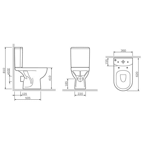 Купить Унитаз-компакт AM.PM GEM с сиденьем плавное закрытие по низкой цене