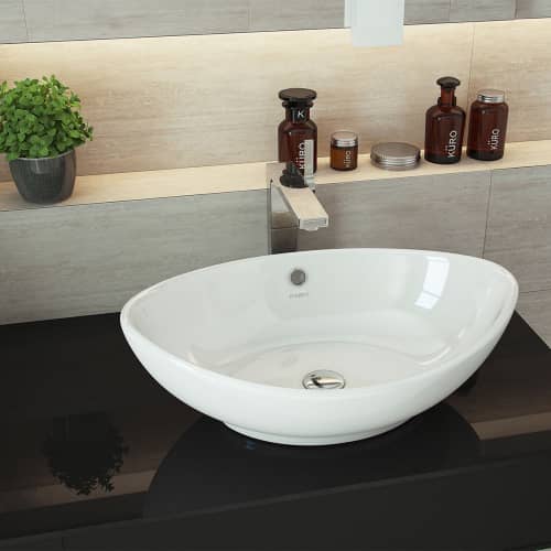 Купить Раковина на столешницу 55,5 см фигурная без отверстия Гамма KIROVIT по низкой цене