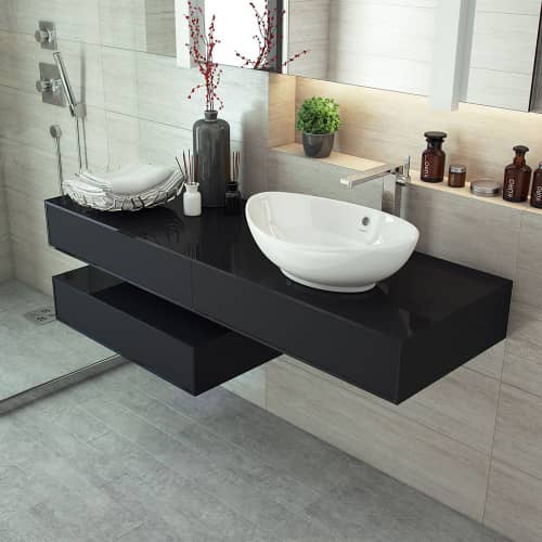 Купить Раковина на столешницу 55,5 см фигурная без отверстия Гамма KIROVIT по низкой цене