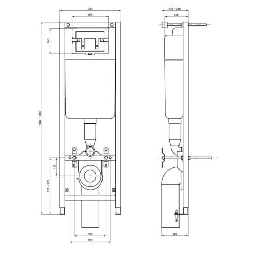 Купить Инсталляция для унитаза W370567 Ideal Standard по низкой цене