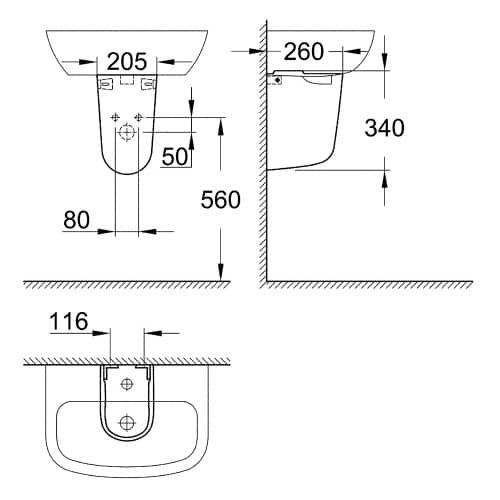 Купить Полупьедестал для раковины GROHE Bau Ceramic по низкой цене