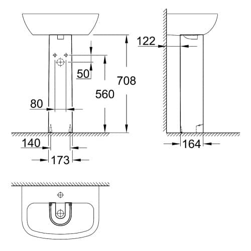 Купить Пьедестал для раковины GROHE Bau Ceramic по низкой цене