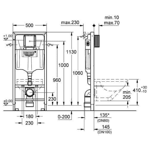 Купить Инсталляция GROHE Solido с унитазом, сиденьем, кнопкой Skate Cosmopolitan по низкой цене