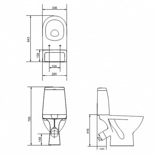 Купить Унитаз-компакт Cersanit GRANTA с сиденьем плавное закрытие по низкой цене