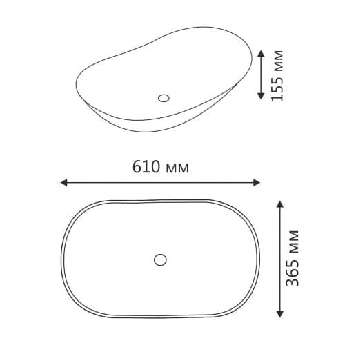 Купить Раковина на столешницу FLUMEN Elegant 61 см чёрная по низкой цене