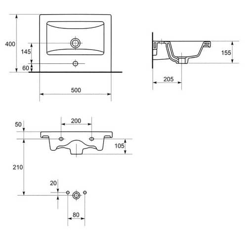 Купить Раковина Cersanit COMO 50 см по низкой цене