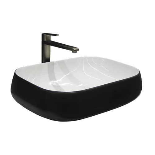 Купить Раковина на столешницу фигурный FLUMEN Perla 560 см чёрная по низкой цене