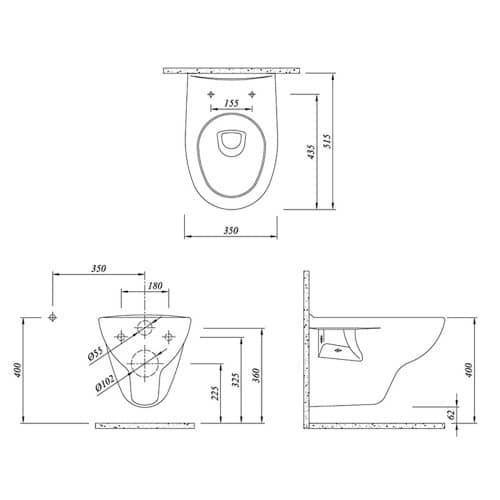 Купить Унитаз подвесной Kale Optimum безободковый с сиденьем с микролифтом по низкой цене