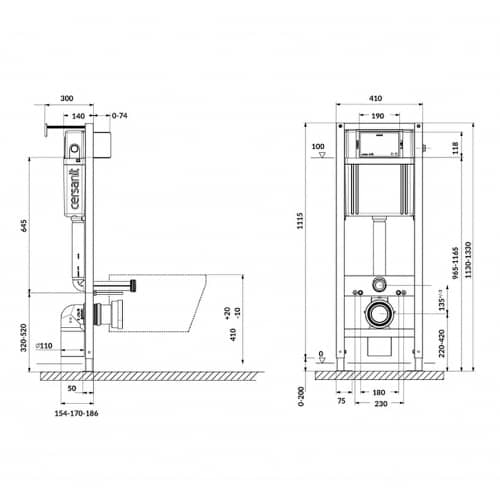 Купить Инсталляция для унитаза Cersanit AQUA SMART M 40 без кнопки по низкой цене