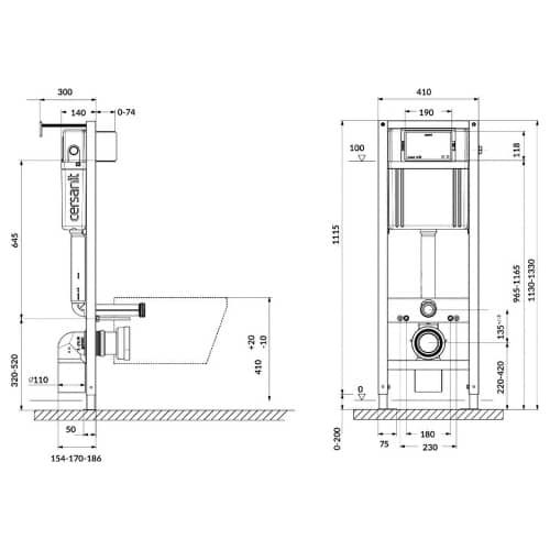 Купить Инсталляция Cersanit CARINA XL с унитазом без кнопки по низкой цене